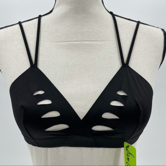 Sam Edelman Black Triangle Bralette With Cutouts - Picture 2 of 5